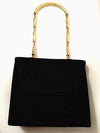 Suede Shoulder Bag with Gold Chain