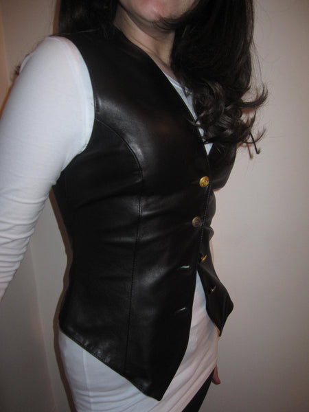 Ultra Soft Nappa Leather Belted Waistcoat