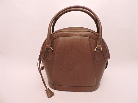 Grosgrain Nappa Leather Clip Top Shoulder Bag