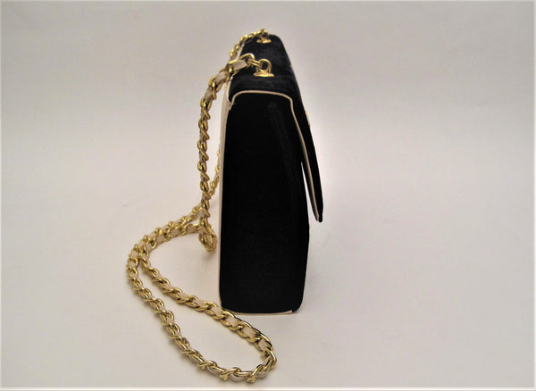 Flap Leather Bag with Gold Chain Strap