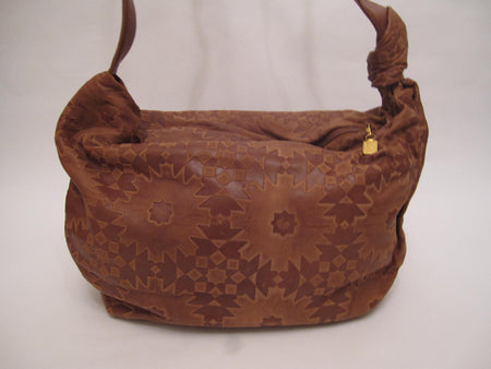 Bucket Leather Shoulder Bag with Snakeskin