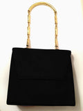 Suede Shoulder Bag with Gold Chain