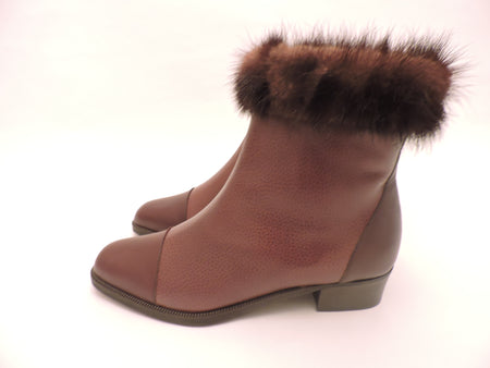 Suede And Cocco Stamp Leather Ankle Boots