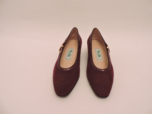  Suede And Cocco Trim Pump Shoe