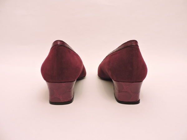  Suede And Cocco Trim Pump Shoe