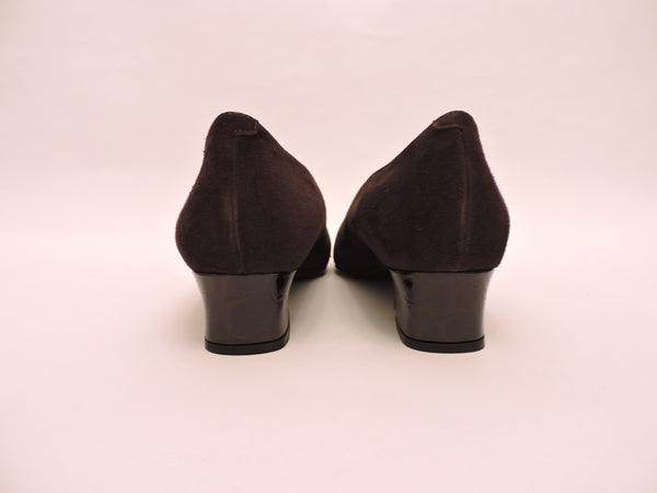 Suede And Cocco Classic Block Heel Pump Shoe