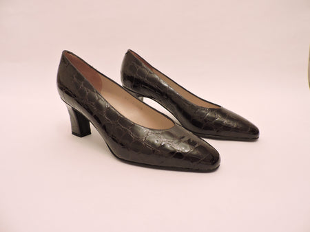 Calf & Patent Leather Open Side Pump