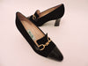 High Front Suede And Cocco Patent Leather Pump Shoe