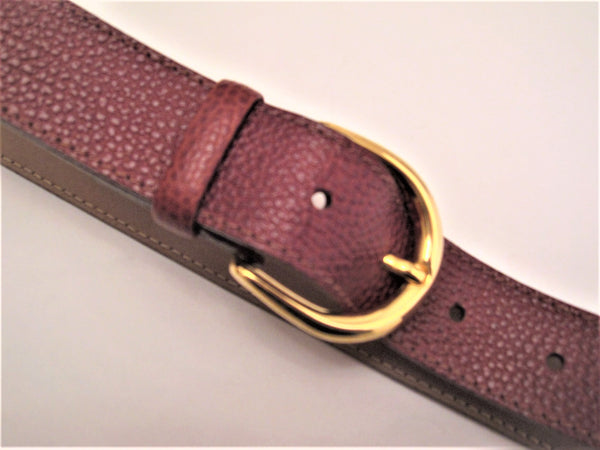 Gold Horseshoe Buckle hand hammered leather belt