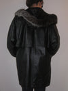 Nappa Leather Parka with Fur Collar