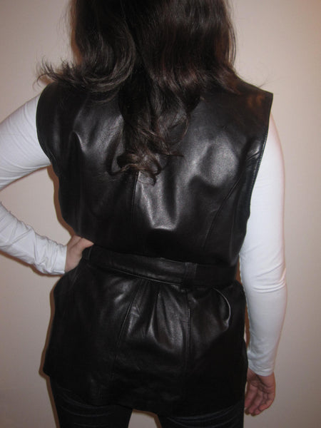 Ultra Soft Nappa Leather Belted Waistcoat