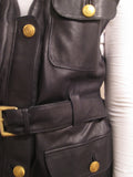 Ultra Soft Nappa Leather Belted Waistcoat