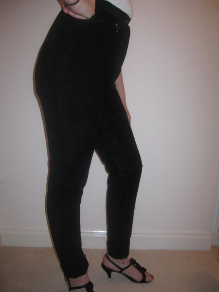 Ankle Zip Nappa Leather Trousers
