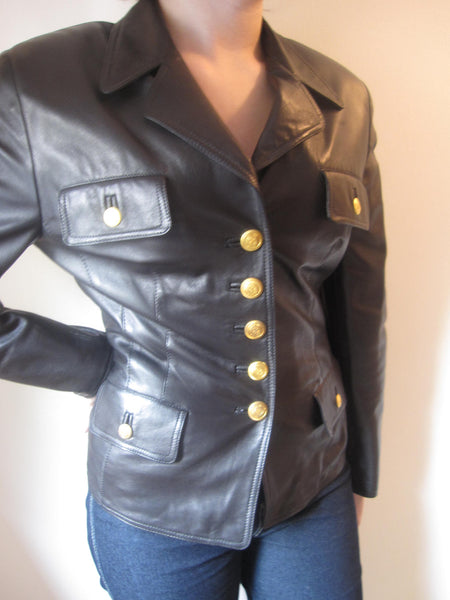 Fitted Nappa Leather Blazer