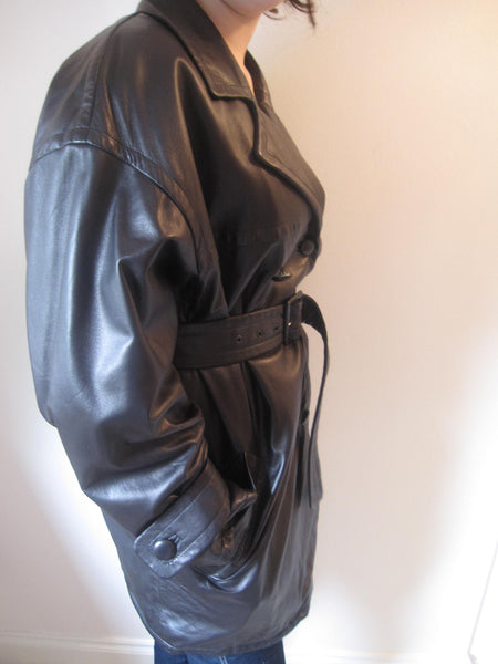 Long Smooth Nappa Leather Jacket.