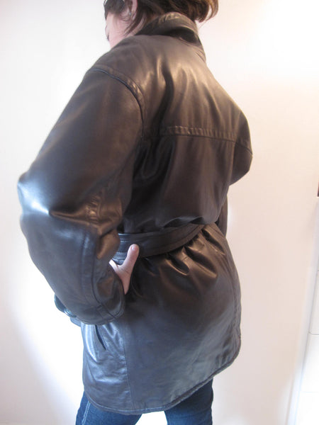 Long Smooth Nappa Leather Jacket.