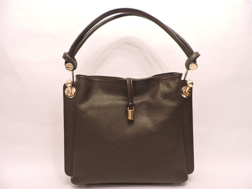 Grained Deerskin Leather Shoulder Bag