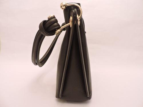 Grained Deerskin Leather Shoulder Bag