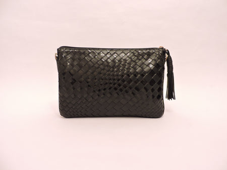 Sleek Nappa Leather Foldover Bag