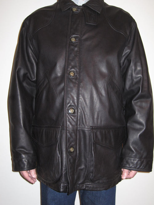 Nappa Leather Single Breast Coat