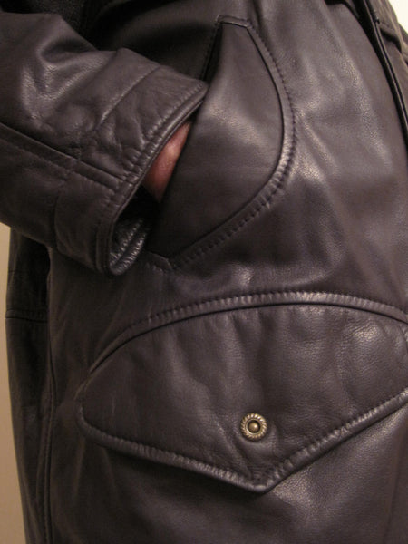 Luxury Nappa Leather Single Breast Coat