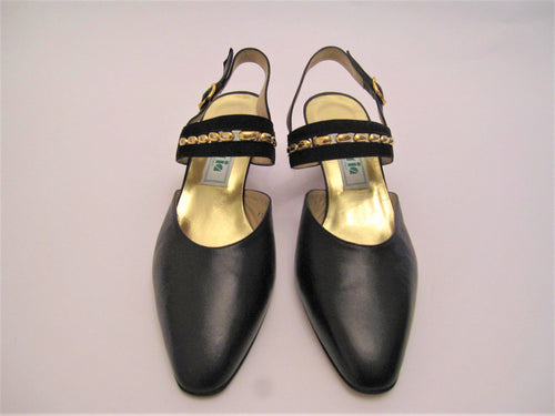 Nappa Sling Back with Bead Detail