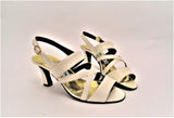 Off White Patent Strappy Sandal