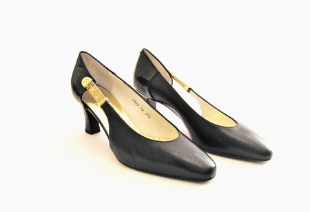 Grosgrain & Pearl Calf Leather Slingback