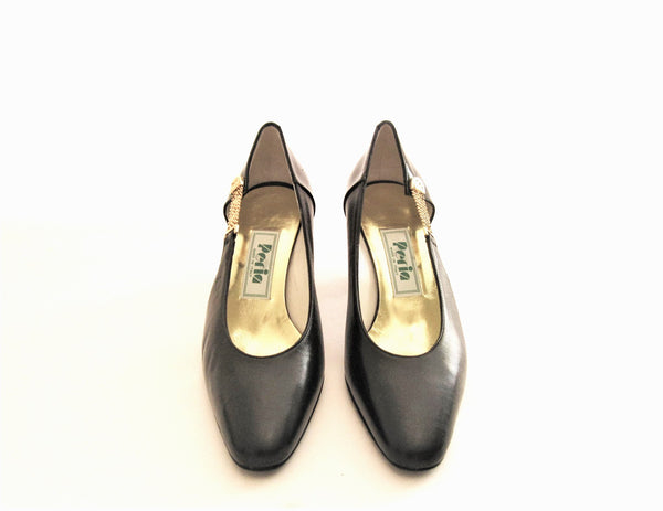 Calf & Patent Leather Open Side Pump