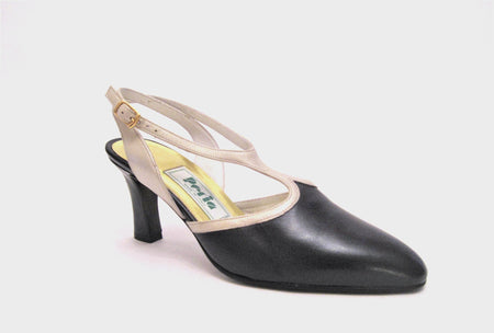 Grosgrain & Pearl Calf Leather Slingback