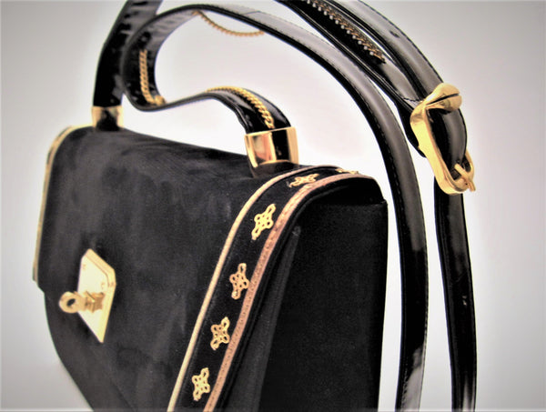 Nabuk Leather & Filigree Shoulder Bag