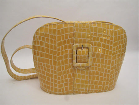 Double Handle Nappa and Vernice Woven Shoulder Bag