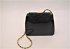 Navy Patent Leather Clip Top Shoulder Bag