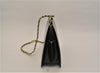 Navy Patent Leather Clip Top Shoulder Bag