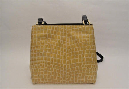 Double Handle Nappa and Vernice Woven Shoulder Bag